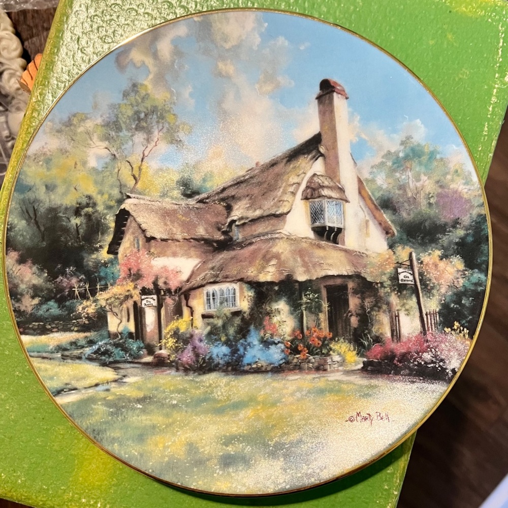 VTG 1990 Hamilton Collection The Periwinkle Tea Rooms Plate by Marty Bell #2581G